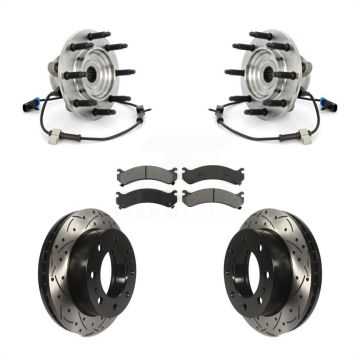 Front Hub Bearing Drill Slot Brake Rotor Pad Kit For GMC Chevrolet Sierra 2500 HD Classic KBB-103183