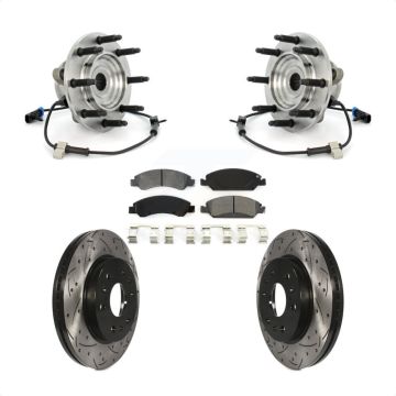 Front Hub Bearing Drill Slot Brake Rotor Pads Kit For Chevrolet GMC Silverado 1500 Sierra KBB-103184