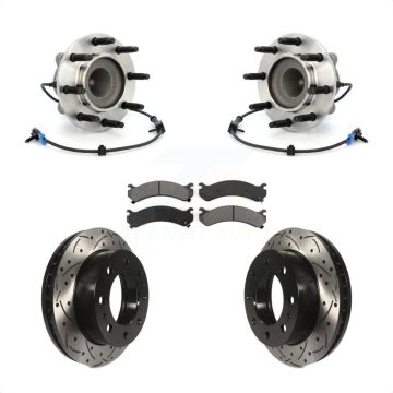 Front Hub Bearing Drill Slot Brake Rotor Pad Kit For Chevrolet GMC Express 2500 Savana XL KBB-103185