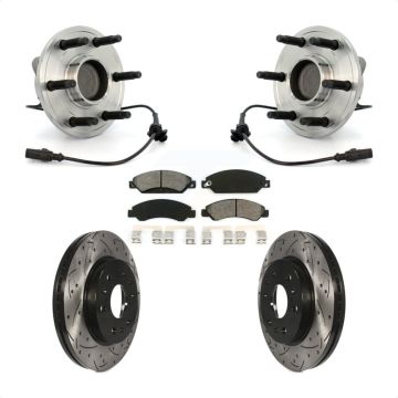 Front Hub Bearing Drill Slot Brake Rotor Pads Kit For Chevrolet Avalanche GMC Tahoe Yukon KBB-103204