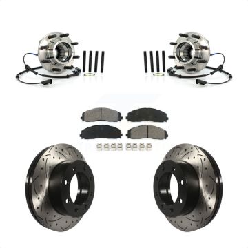Front Hub Bearing Coat Drill Slot Brake Rotor Pad Kit For Ford F-250 Super Duty F-350 4WD KBB-103220