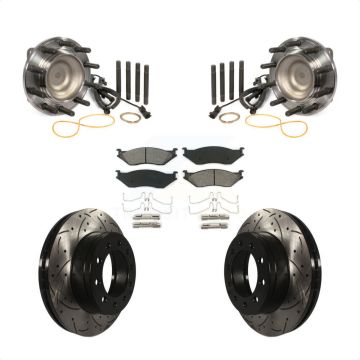 Front Hub Bearing Drilled Slot Brake Rotor Pads Kit For Ford F-450 Super Duty F-550 4 X 2 KBB-103222