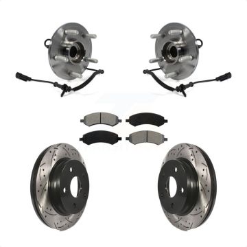 Front Hub Bearing Assembly Coated Drill Slot Brake Rotor Pad Kit For Ram 1500 Classic 4WD KBB-103232