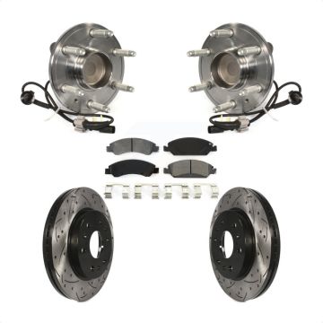 Front Hub Bearing Drill Slot Brake Rotor Pads Kit For GMC Sierra 1500 Chevrolet Silverado KBB-103234