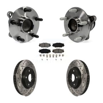 Front Hub Bearing Assembly Coated Drilled Slotted Brake Rotor Pad Kit For Lexus IS250 RWD KBB-103242