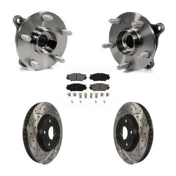 Front Hub Bearing Assembly Coated Drilled Slotted Brake Rotor Pad Kit For Lexus IS250 AWD KBB-103243