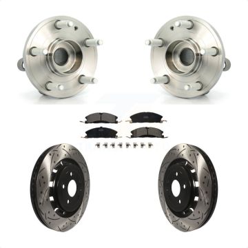 Front Hub Bearing Drilled Slot Brake Rotor & Pad Kit For Ford Explorer Police Interceptor KBB-103246