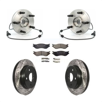 Front Hub Bearing Assembly Drilled Slot Brake Rotor & Pad Kit For 2004-2005 Dodge Durango KBB-103256