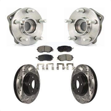 Front Hub Bearing Assembly Coated Drilled Slotted Brake Rotor Pads Kit For Subaru Impreza KBB-103257