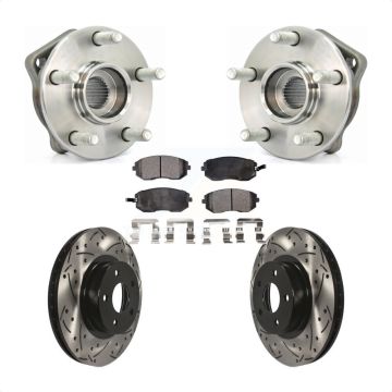 Front Hub Bearing Assembly Coat Drill Slot Brake Rotor Pads Kit For Subaru Impreza Legacy KBB-103258