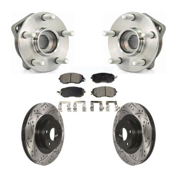 Front Hub Bearing Drilled Slot Brake Rotor Pad Kit For Subaru Impreza Forester Outback XV KBB-103261