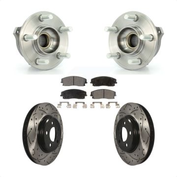 Front Hub Bearing Drilled Slot Brake Rotor Pads Kit For Dodge Charger Chrysler 300 Magnum KBB-103268