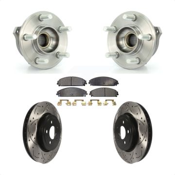 Front Hub Bearing Drilled Slot Brake Rotor Pads Kit For Dodge Chrysler 300 Charger Magnum KBB-103269