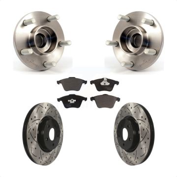 Front Hub Bearing Assembly Coated Drilled Slot Brake Rotor Pads Kit For Volvo S40 V50 C70 KBB-103280