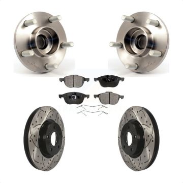 Front Hub Bearing Assembly Coat Drill Slot Brake Rotor Pads Kit For Volvo S40 C30 V50 C70 KBB-103281