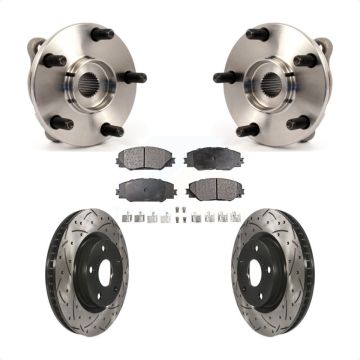 Front Hub Bearing Coat Drill Slot Brake Rotor Pad Kit For Toyota RAV4 Scion Corolla iM tC KBB-103282