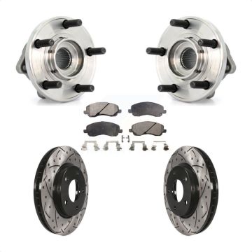 Front Hub Bearing Coated Drill Slot Brake Rotor Pad Kit For 2009 Dodge Caliber R/T/SXT/SE KBB-103290