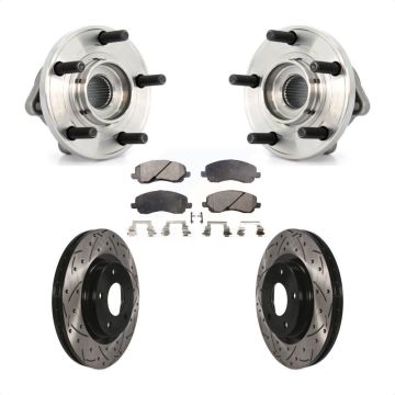 Front Hub Bearing Drilled Slot Brake Rotor Pad Kit For Chrysler 200 Dodge Avenger Sebring KBB-103291