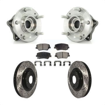 Front Hub Bearing Drilled Slot Brake Rotor Pad Kit For Hyundai Santa Fe Sport Kia Sorento KBB-103294