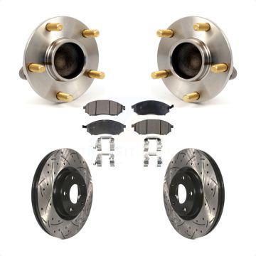Front Hub Bearing Assembly Drilled Slot Brake Rotor Pads Kit For INFINITI G35 Nissan 350Z KBB-103297