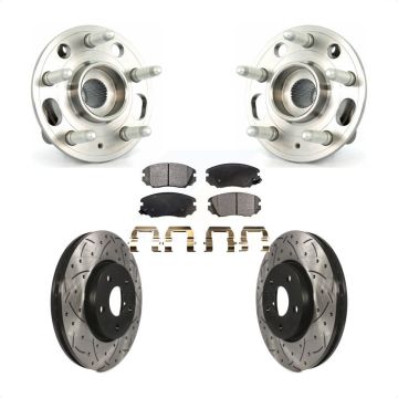 Front Hub Bearing Drill Slot Brake Rotor Pads Kit For Chevrolet Equinox GMC Terrain Buick KBB-103316