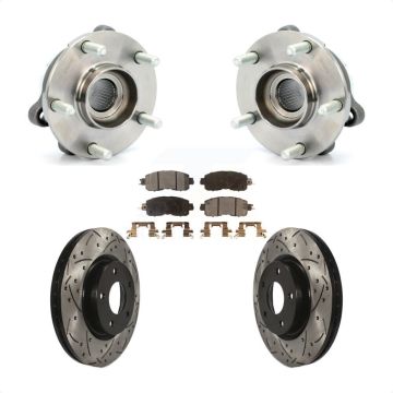 Front Hub Bearing Assembly Coated Drilled Slotted Brake Rotor & Pad Kit For Nissan Altima KBB-103324