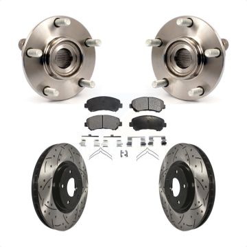 Front Hub Bearing Drill Slot Brake Rotor Pads Kit For Nissan Sentra SE-R Spec V with 2.5L KBB-103327