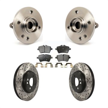 Front Hub Bearing Assembly Coated Drilled Slotted Brake Rotor And Pad Kit For Mini Cooper KBB-103336