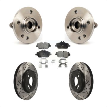 Front Hub Bearing Assembly Coated Drilled Slotted Brake Rotor And Pad Kit For Mini Cooper KBB-103337
