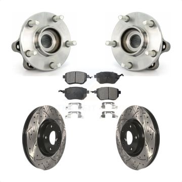 Front Hub Bearing Assembly Drilled Slot Brake Rotor & Pad Kit For 2005-2007 Nissan Murano KBB-103338