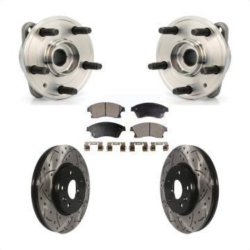 Front Hub Bearing Assembly Drilled Slot Brake Rotor & Pad Kit For Chevrolet Cruze Limited KBB-103339