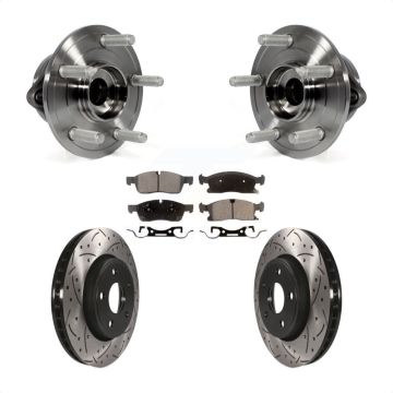 Front Hub Bearing Drilled Slot Brake Rotor Pads Kit For Jeep Grand Cherokee Dodge Durango KBB-103343