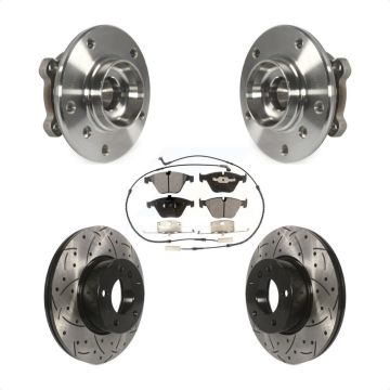 Front Hub Bearing Drill Slot Brake Rotor Pads Kit For 2013-2015 BMW X1 xDrive28i with AWD KBB-103349
