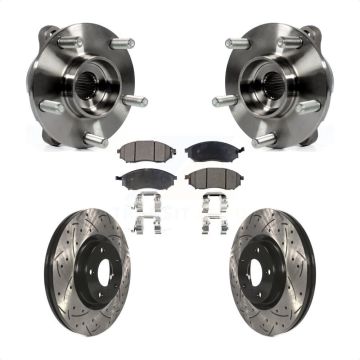 Front Hub Bearing Drill Slot Brake Rotor Pads Kit For INFINITI G37 EX35 G35 QX50 QX70 M35 KBB-103355