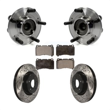 Front Hub Bearing Assembly Coat Drill Slot Brake Rotor Pads Kit For Hyundai Genesis Coupe KBB-103361
