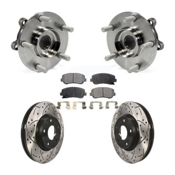 Front Hub Bearing Assembly Coated Drill Slot Brake Rotor Pad Kit For 2013-2015 Mazda CX-5 KBB-103363