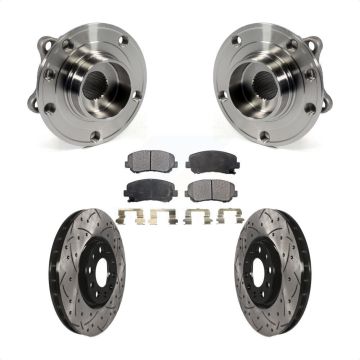 Front Hub Bearing Assembly Drilled Slot Brake Rotor & Pad Kit For Chrysler 200 Dodge Dart KBB-103366