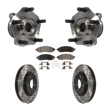 Front Hub Bearing Assembly Coated Drilled Slotted Brake Rotor And Pad Kit For Nissan LEAF KBB-103379