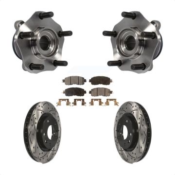 Front Hub Bearing Assembly Coated Drilled Slotted Brake Rotor And Pad Kit For Nissan LEAF KBB-103380