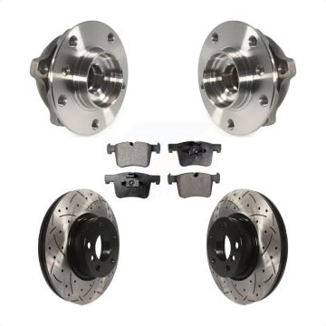 Front Hub Bearing Assembly Coated Drilled Slotted Disc Brake Rotor Pads Kit For BMW X3 X4 KBB-103383