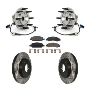 Front Hub Bearing Drill Slot Brake Rotor Pads Kit For Chevrolet GMC Silverado 1500 Sierra KBB-103387
