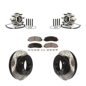 Front Hub Bearing Coat Drill Slot Brake Rotor Pads Kit For 2010 Ford F-250 Super Duty 4WD KBB-103394