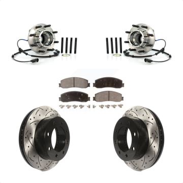 Front Hub Bearing Drill Slot Brake Rotor Pad Kit For 2012 Ford F-350 Super Duty F-250 4WD KBB-103421