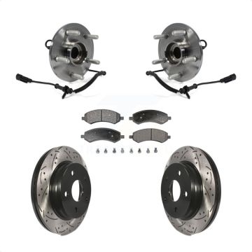 Front Hub Bearing Assembly Coated Drill Slot Brake Rotor Pad Kit For Ram 1500 Classic 4WD KBB-103435