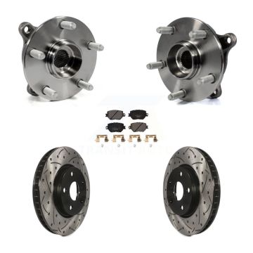 Front Hub Bearing Assembly Coated Drilled Slotted Brake Rotor And Pad Kit For Lexus IS250 KBB-103447