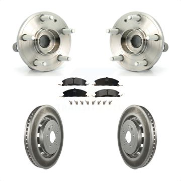 Front Hub Bearing Coated Brake Rotor Pad Kit For Ford Explorer Police Interceptor Utility KBB-103456