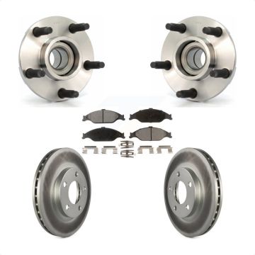 Front Hub Bearing Assembly Coated Disc Brake Rotors And Pads Kit For Ford Mustang KBB-103477