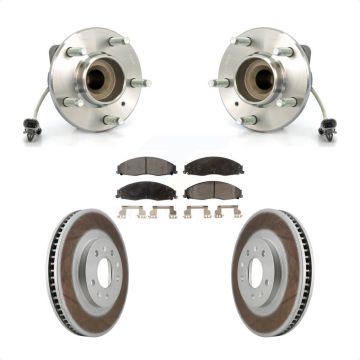 Front Hub Bearing Coated Brake Rotor & Pads Kit For Cadillac CTS With Standard Suspension KBB-103513