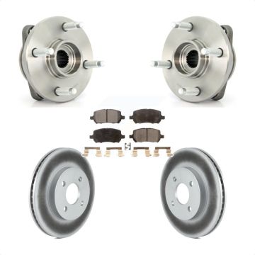 Front Hub Bearing Coated Brake Rotor & Pad Kit For Chevrolet Cobalt Pontiac G5 Saturn Ion KBB-103534