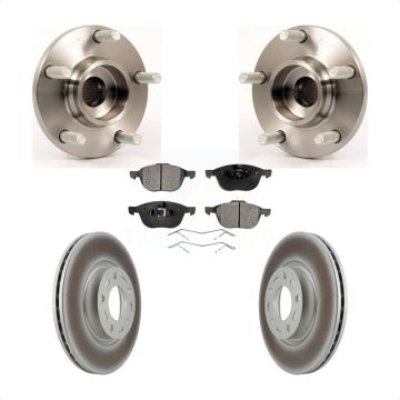 Front Hub Bearing Assembly Coated Disc Brake Rotors And Pads Kit For Mazda 3 2.3L KBB-103543
